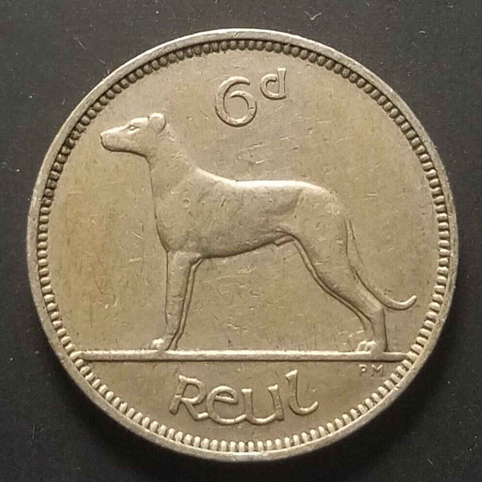 1948 Ireland Sixpence Km #13a World Coin