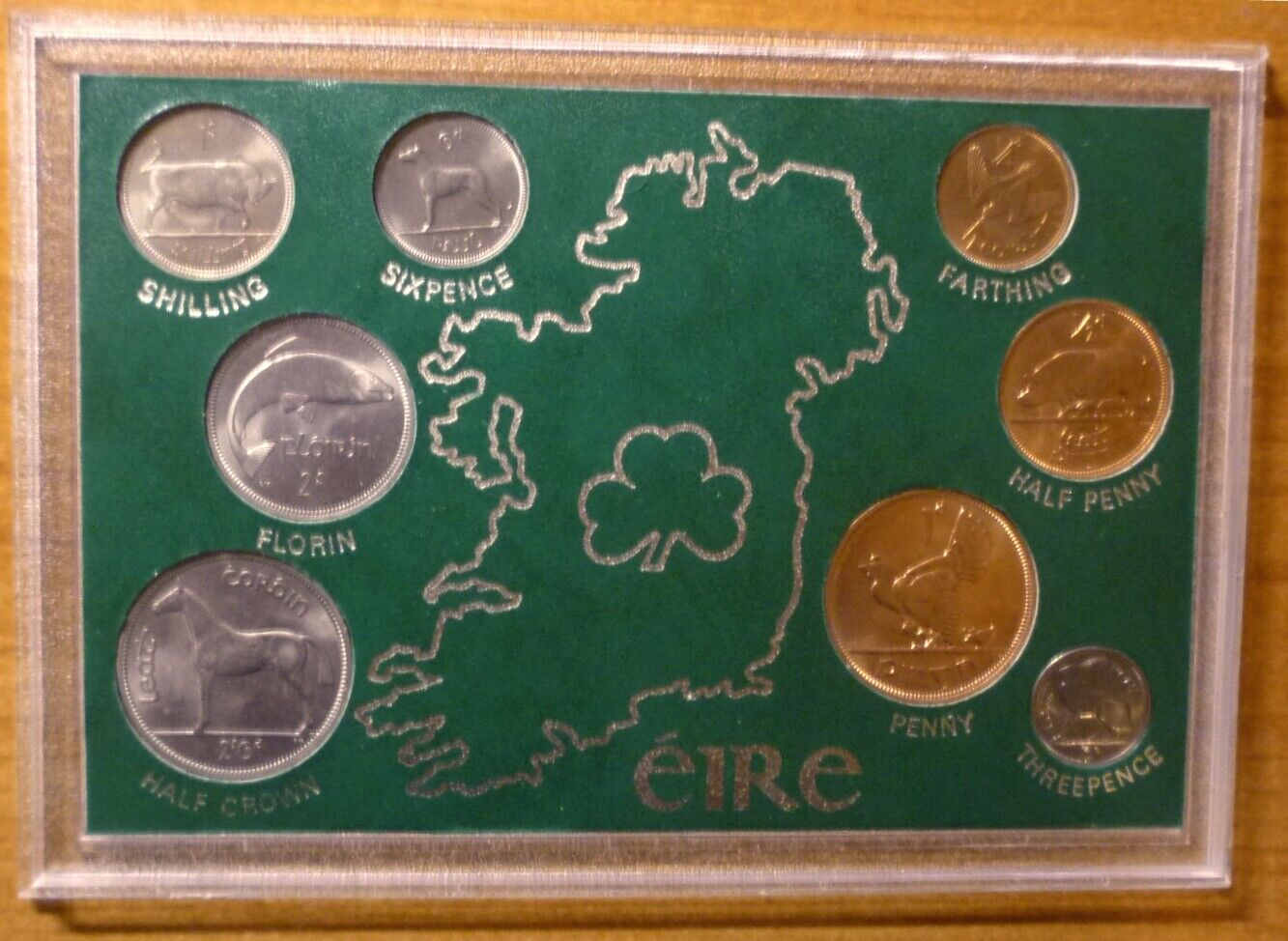 1959 1967 1968 1969 Ireland Eire - Complete Pre-decimal Bu Unc Set (8) - Rare