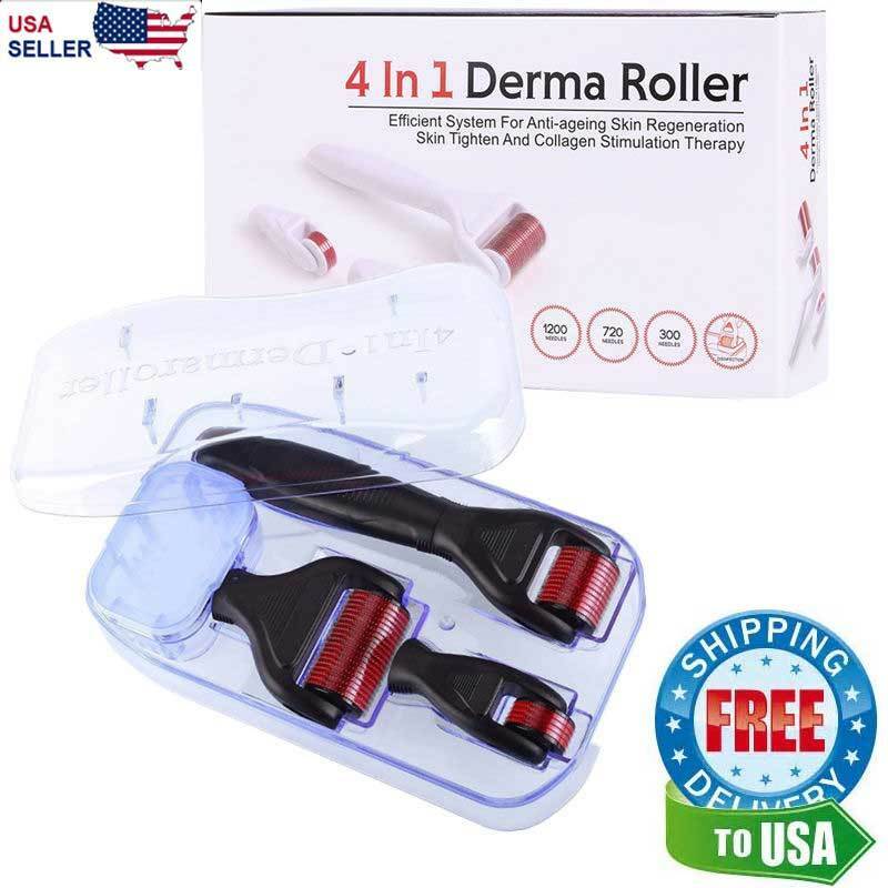 4 In 1 0.5/1.0/1.5mm Derma Roller Micro Needle Microneedle Therapy Skin Scar Kit