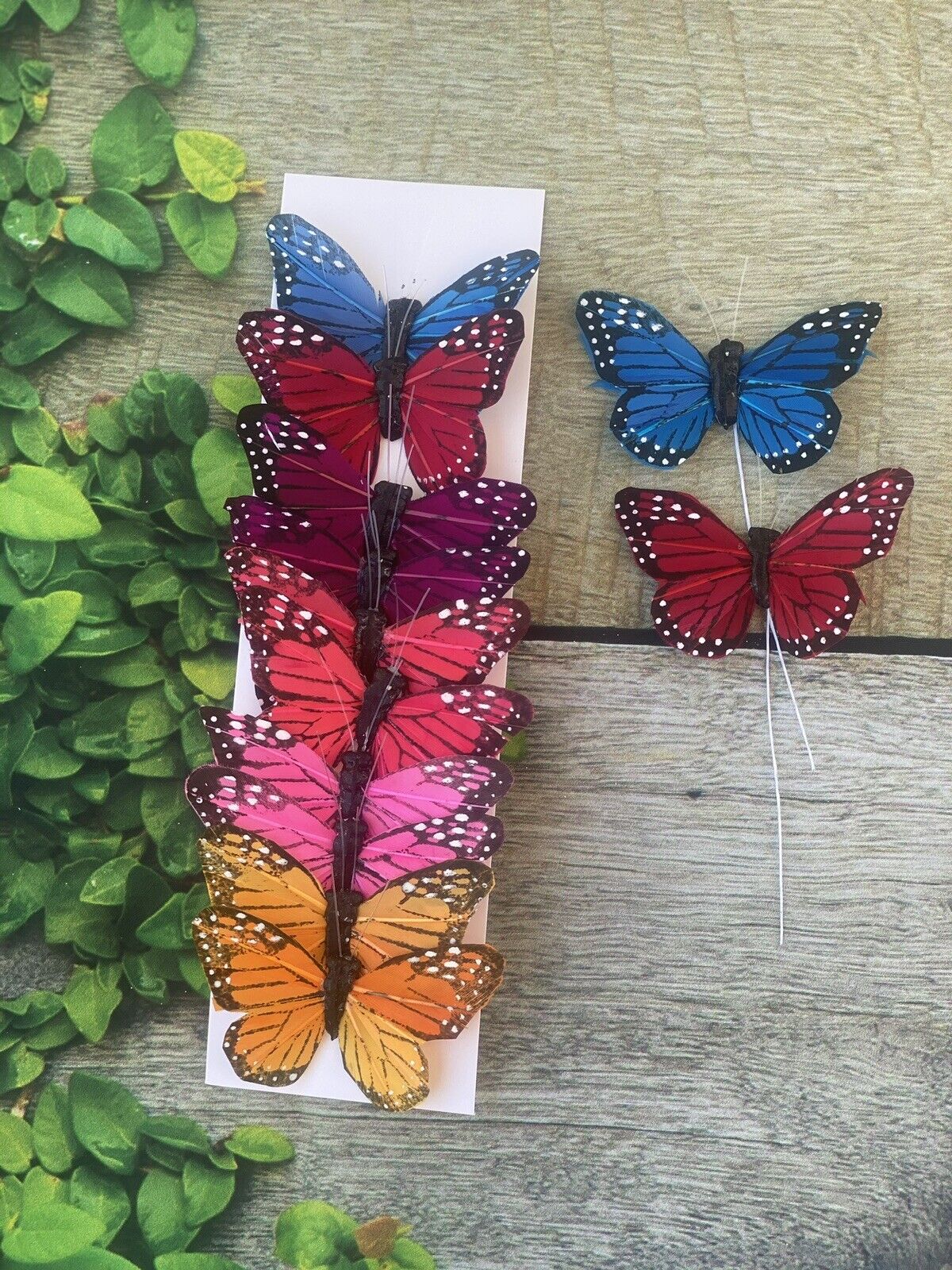 12 Feather Monarch Butterflies Assorted Color 3inch- Artificial Butterfly Crafts
